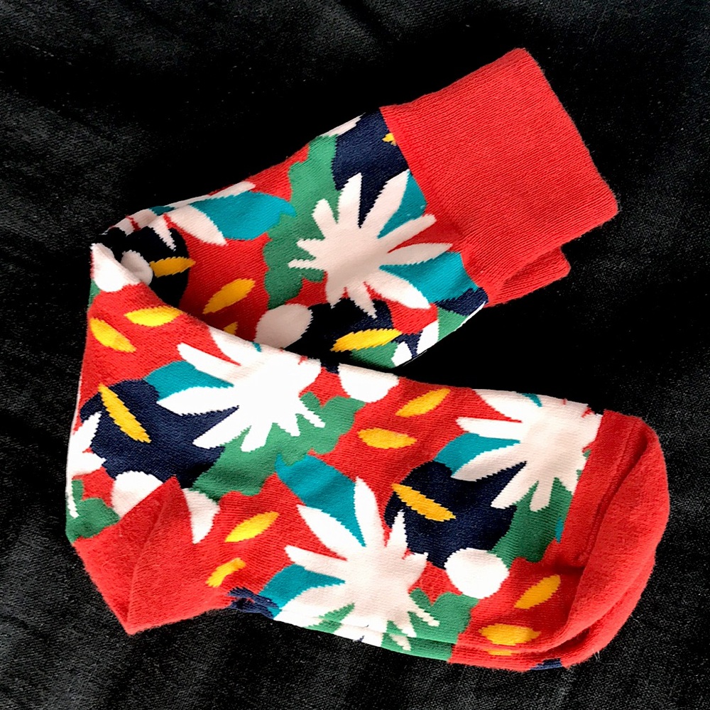 Nice Laundry Socks Floral Primary Colors Cotton